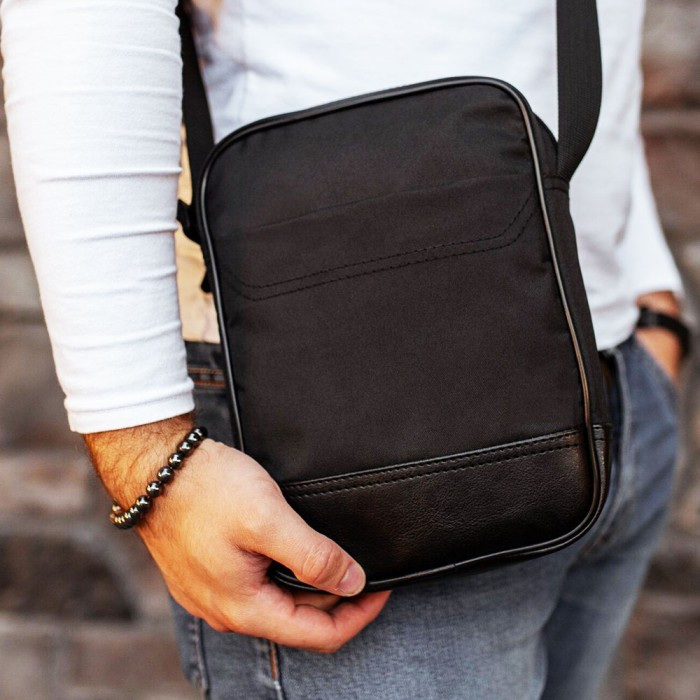 Сумка месенджер слінг, Міська сумка-месенджер, Чоловіча стьобана сумка через плече MX-12