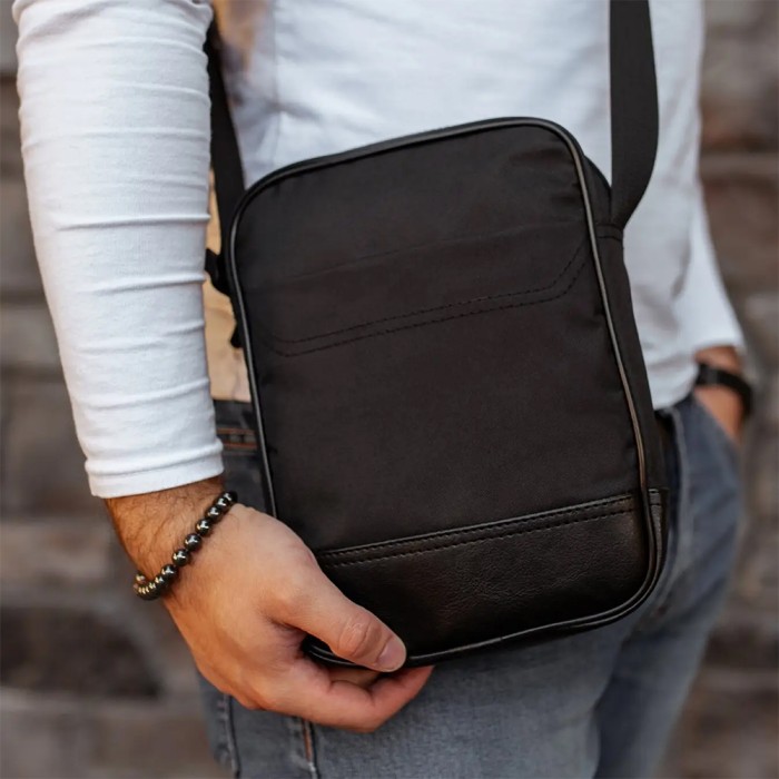 Сумка месенджер слінг, Міська сумка-месенджер, Чоловіча стьобана сумка через плече MX-12