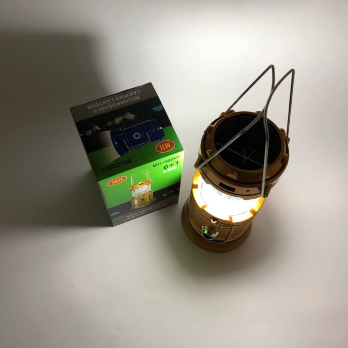 Туристичний ліхтар лампи на сонячній батареї з павером CAMPING MH-5800T (6+1 LED) Brown