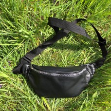 Фірмова чоловіча сумка бананка, Бананка чорна з натуральної шкіри Сумка чоловіча шкіряна MY-91