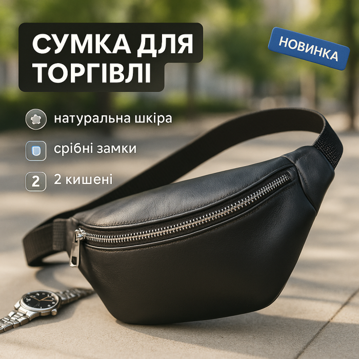 Чоловіча повсякденна наплічна бананка, Сумка бананка для походів Чоловіча містка DJ-36