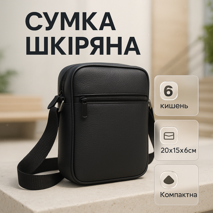 Чоловіча сумка-барсетка для чоловіка, Сумка месенджер шкіряна, Комфортний месенджер JO-93