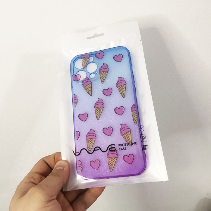 Чохол для Iphone 12 Pro Max рожево-синій Морозиво CU-45