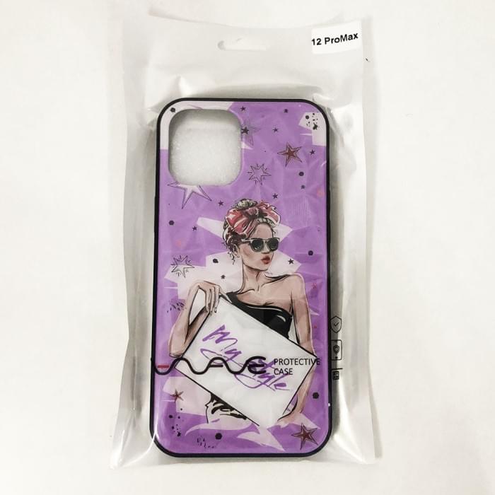 Чохол на Apple Iphone 12 Pro Max дівчина в окулярах. GF-278 Колір фіолетовий
