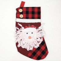 Чобіток для подарунків. Червоний. Обличчя Діда Мороза MW-86