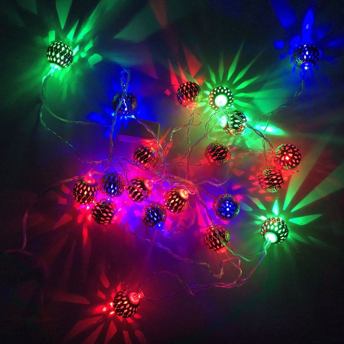 Світлодіодні гірлянди класичні різнобарвні, Гірлянда з пластиковими кулями, Світлодіодний хіт-пара CW-19