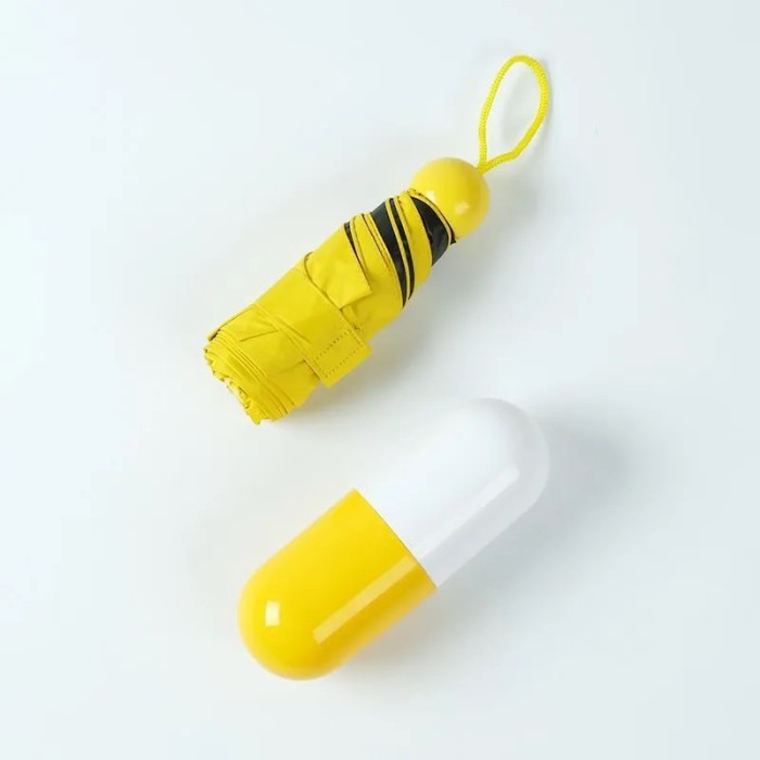 Компактна парасолька в капсулі-футлярі Жовтий, маленька парасолька в капсулі. Колір: жовтий RE-97