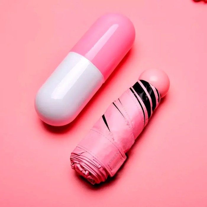 Компактна парасолька в капсулі-футлярі Рожевий, маленька парасолька в капсулі. Колір: рожевий GM-61