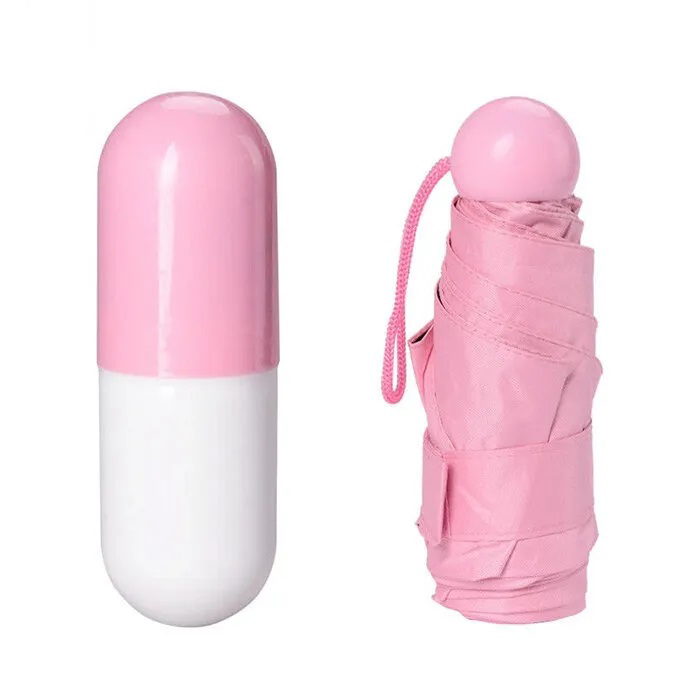 Компактна парасолька в капсулі-футлярі Рожевий, маленька парасолька в капсулі. Колір: рожевий GM-61