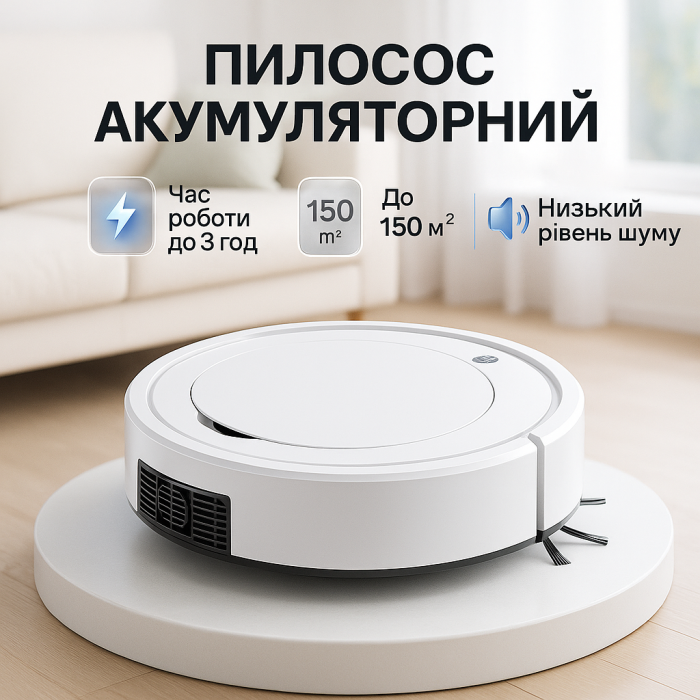 Автоматичний Робот-пилосос розумний пилосос на акумуляторі Ximei Mop. Колір: білий