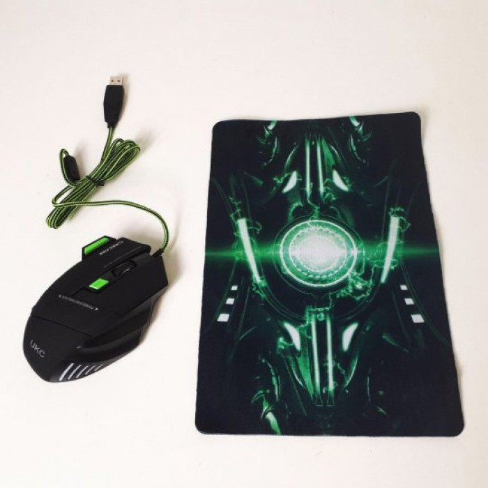 Мишка провідна ігрова UKC 6967 з килимком HI-75