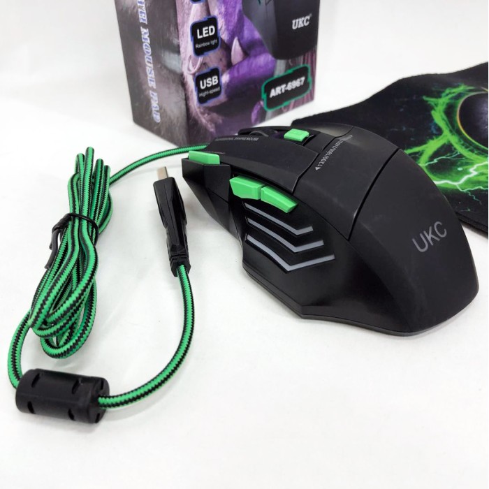 Мишка провідна ігрова UKC 6967 з килимком HI-75