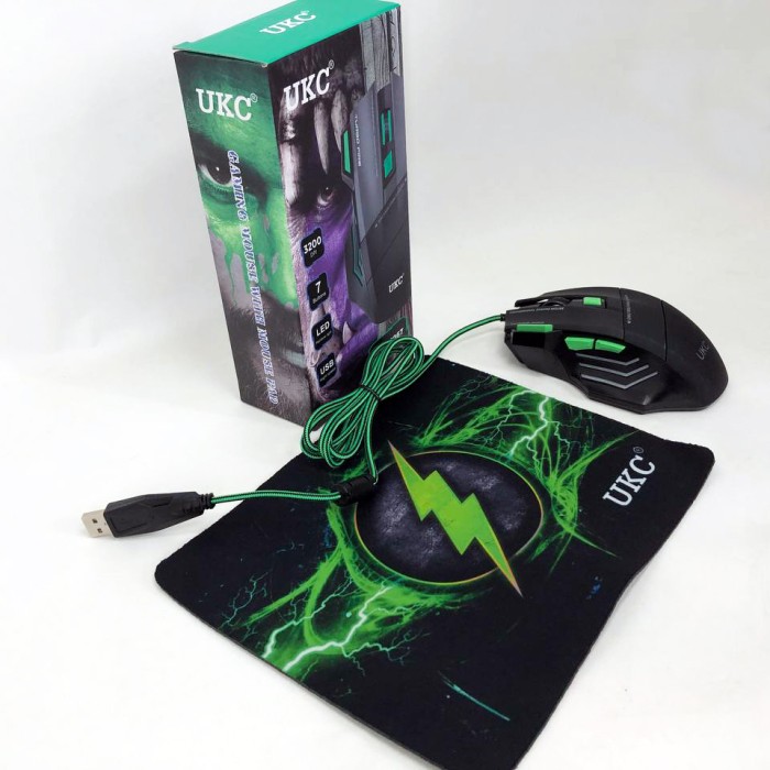 Мишка провідна ігрова UKC 6967 з килимком HI-75