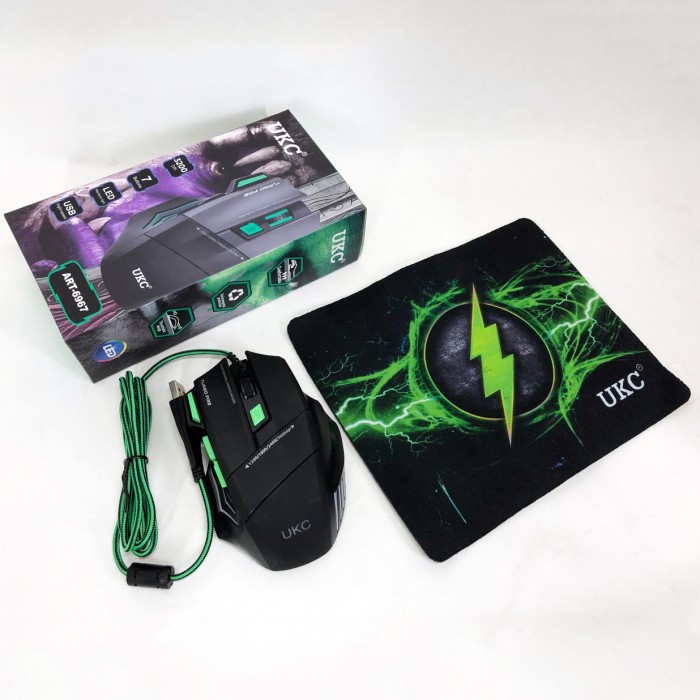 Мишка провідна ігрова UKC 6967 з килимком HI-75