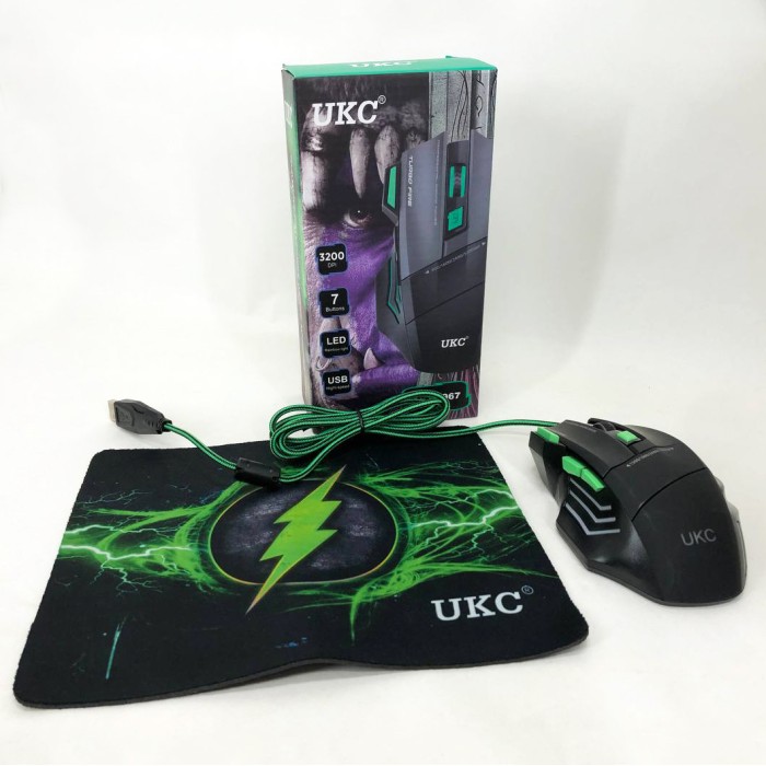 Мишка провідна ігрова UKC 6967 з килимком ZW-28