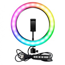 Кільцеве світло для відео RGB LED RING MJ26, Світильник для селфі з ефектом OE-858 заходу сонця
