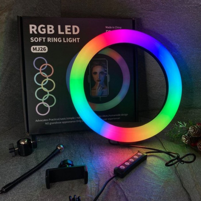 Світильник для селфі з ефектом заходу сонця RGB LED RING MJ26, лампа для зйомки, Селфі лампа професійна GN-59