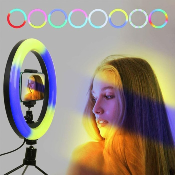 Світильник для селфі з ефектом заходу сонця RGB LED RING MJ26, лампа для зйомки, Селфі лампа професійна GN-59