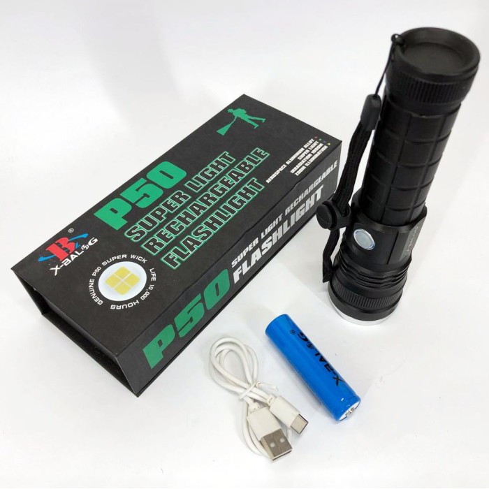 LED ліхтар переносний акумуляторний ліхтар Bailong, Ліхтарик на всі випадки Зручний ручний VT-55