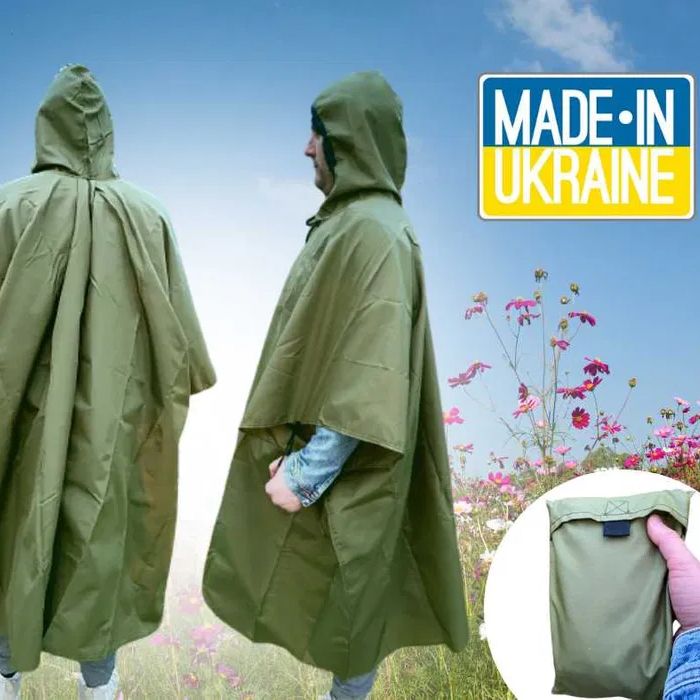 Плащ-дощовик мультикам, Дощовик дощовий спеціальний, Пончо-накидка водонепроникне KP-63