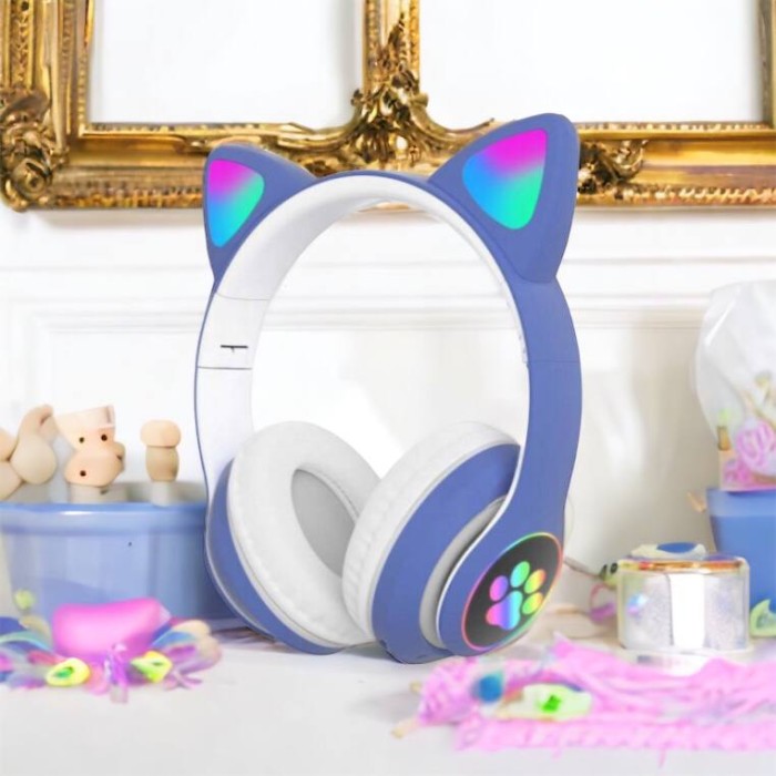 Дитячі Bluetooth навушники з котячими вушками тими CAT, Навушники для дитини з кішками котячими LG-18