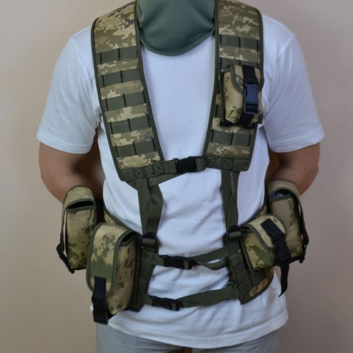Підсумок на 2 магазини подвійний із кордури піксель TB-224 MOLLE тактичний