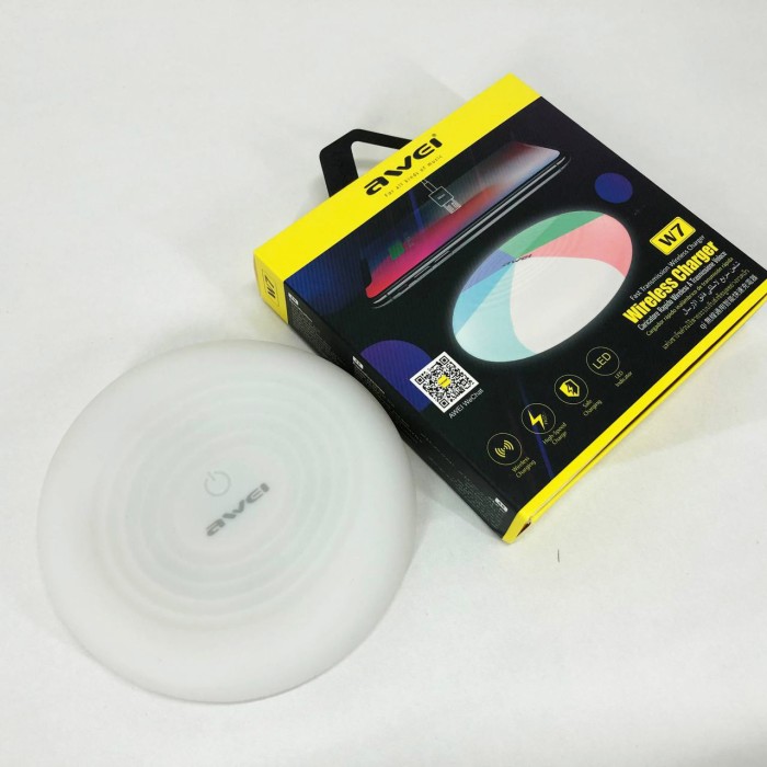 Бездротова зарядка з підсвічуванням 7 кольорів 10W 7 COLOR Awei W7 + WIRELESS CHARGE TF-43