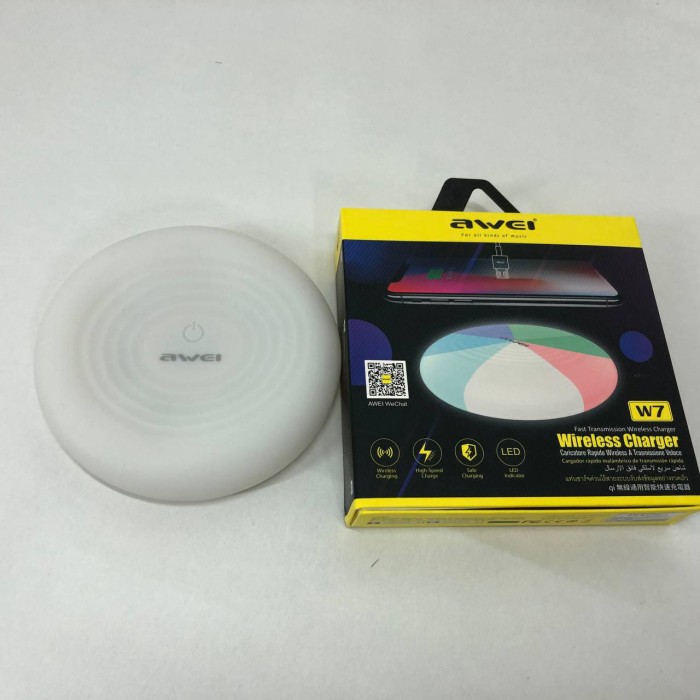 Бездротова зарядка з підсвічуванням 7 кольорів 10W 7 COLOR Awei W7 + WIRELESS CHARGE TF-43