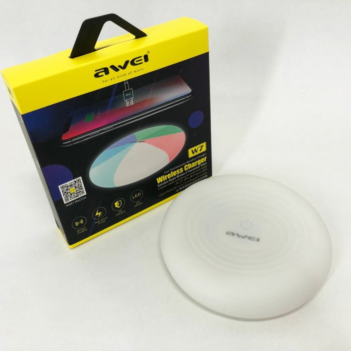 Бездротова зарядка з підсвічуванням 7 кольорів 10W 7 COLOR Awei W7 + WIRELESS CHARGE TF-43
