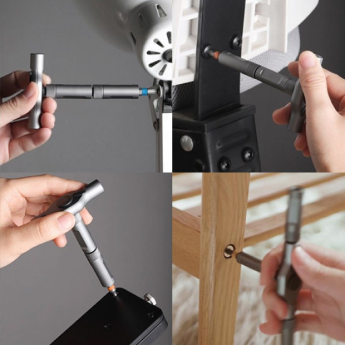 Викрутка з комплектом біт ATuMan RS1 24 в 1 Універсальна викрутка з набором біт в кейсі UB-17