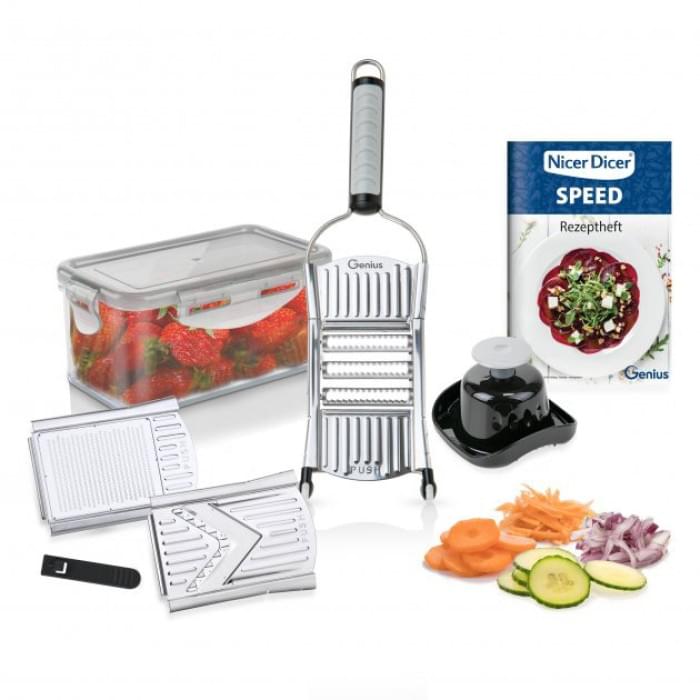Шинківка з контейнером Nicer Dicer SPEED, Подрібнювач для овочів, Шинковка QG-333 с чашей
