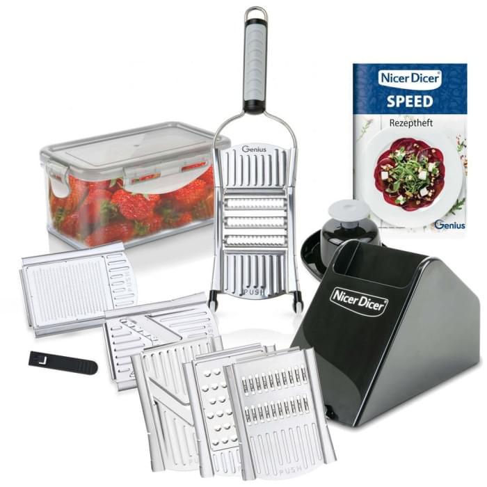 Шинківка з контейнером Nicer Dicer SPEED, Подрібнювач для овочів, Шинковка QG-333 с чашей