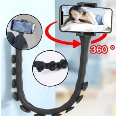 Гнучкий тримач для телефону з універсальними присосками Cute Worm Lazy Holder. WI-178 Колір: чорний