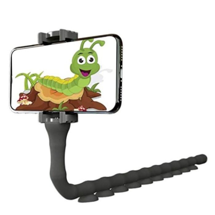 Гнучкий тримач для телефону з універсальними присосками Cute Worm Lazy Holder. WI-178 Колір: чорний