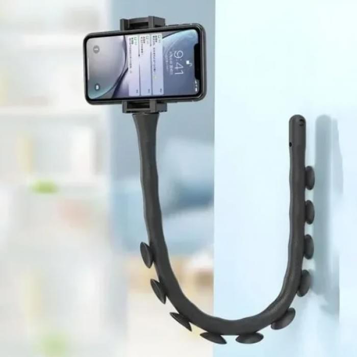 Гнучкий тримач для телефону з універсальними присосками Cute Worm Lazy Holder. WI-178 Колір: чорний