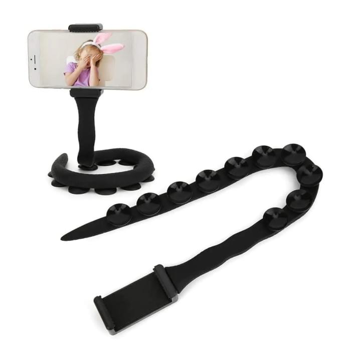 Гнучкий тримач для телефону з універсальними присосками Cute Worm Lazy Holder. WI-178 Колір: чорний