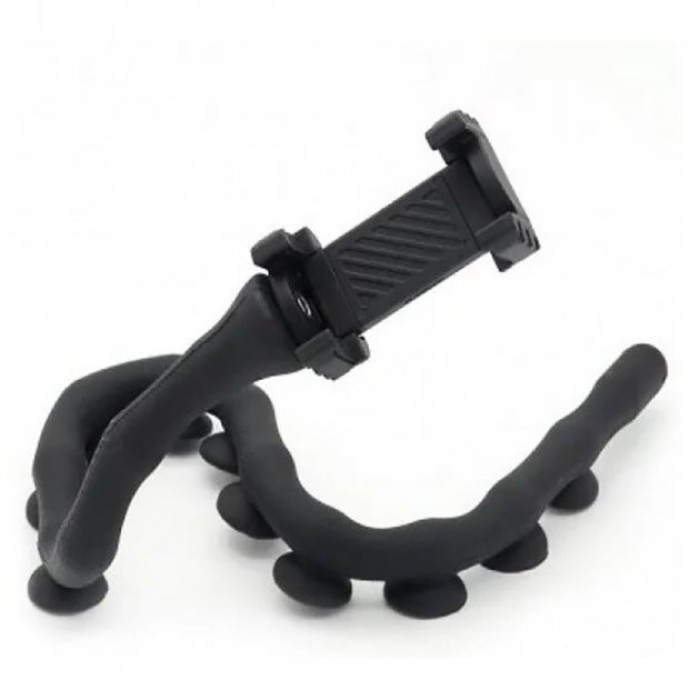 Гнучкий тримач для телефону з універсальними присосками Cute Worm Lazy Holder. Колір: чорний MU-69