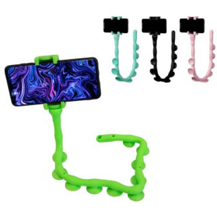 Гнучкий тримач для телефону з універсальними присосками Cute Worm Lazy Holder. Колір: зелений KT-75