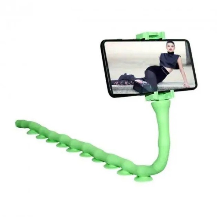 Гнучкий тримач для телефону з універсальними присосками Cute Worm Lazy Holder. Колір: зелений KX-13