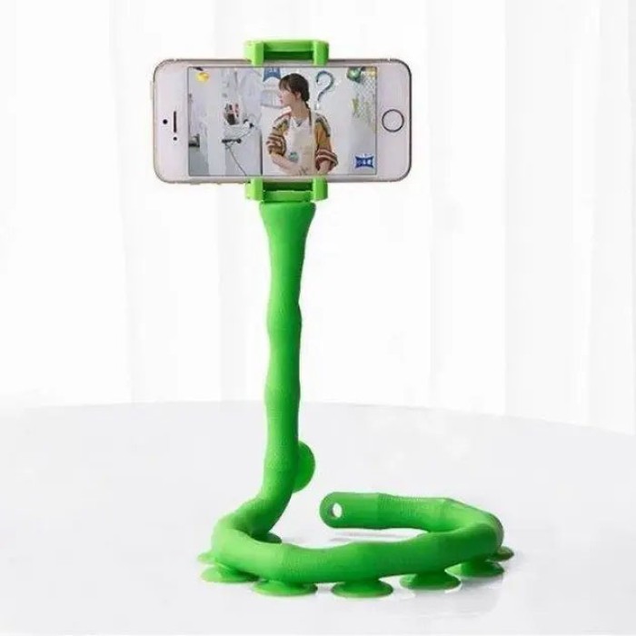 Гнучкий тримач для телефону з універсальними присосками Cute Worm Lazy Holder. Колір: зелений KX-13