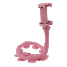 Гнучкий тримач для телефону з універсальними присосками Cute Worm Lazy Holder. Колір: рожевий AQ-21