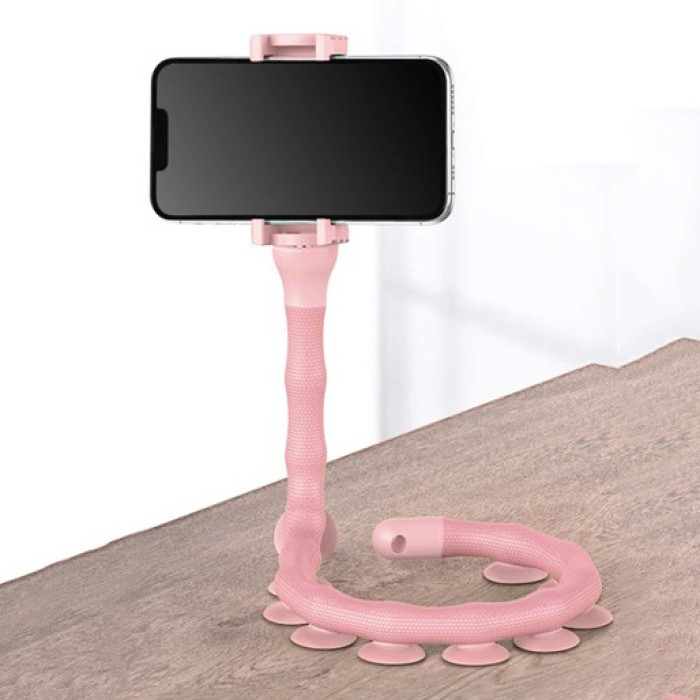 Гнучкий тримач для телефону з універсальними присосками Cute Worm Lazy Holder. Колір: рожевий SL-11
