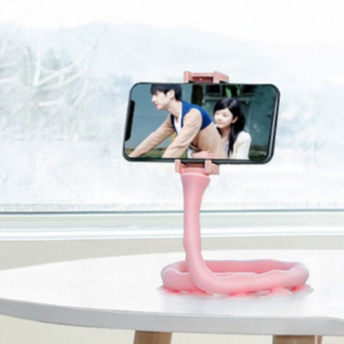 Гнучкий тримач для телефону з універсальними присосками Cute Worm Lazy Holder. Колір: рожевий SL-11