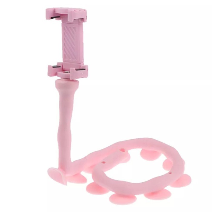 Гнучкий тримач для телефону з універсальними присосками Cute Worm Lazy Holder. Колір: рожевий SL-11
