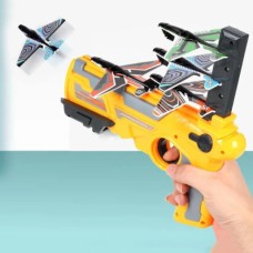 Дитячий іграшковий пістолет з літачками Air Battle катапульта з літаючими літаками (AB-1). Колір: жовтий AQ-16