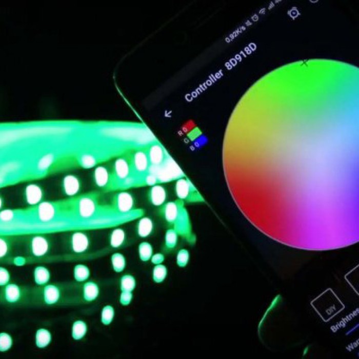Led 5050 rgb комплект 5050 RGB LED 5 м 220 v, Кольорова світлодіодна стрічка для дому OI-59