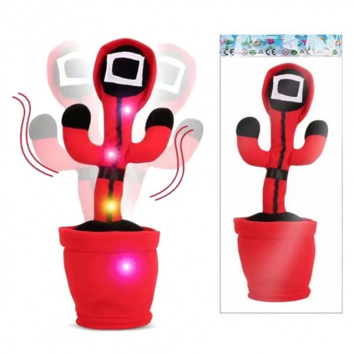 Інтерактивний танцюючий catus музична плюшева розмовляюча іграшка, Яктус повторюшка tiktok GU-89