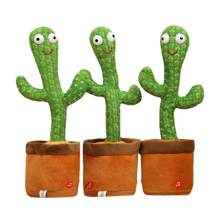 Танцюючий кактус співаючий 120 пісень з підсвічуванням Dancing Cactus TikTok іграшка Повторюшка кактус