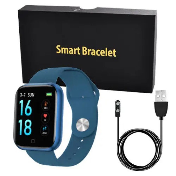 Smart Watch T80S, два браслети, температура тіла, тиск, оксиметр. Колір: синій KG-60