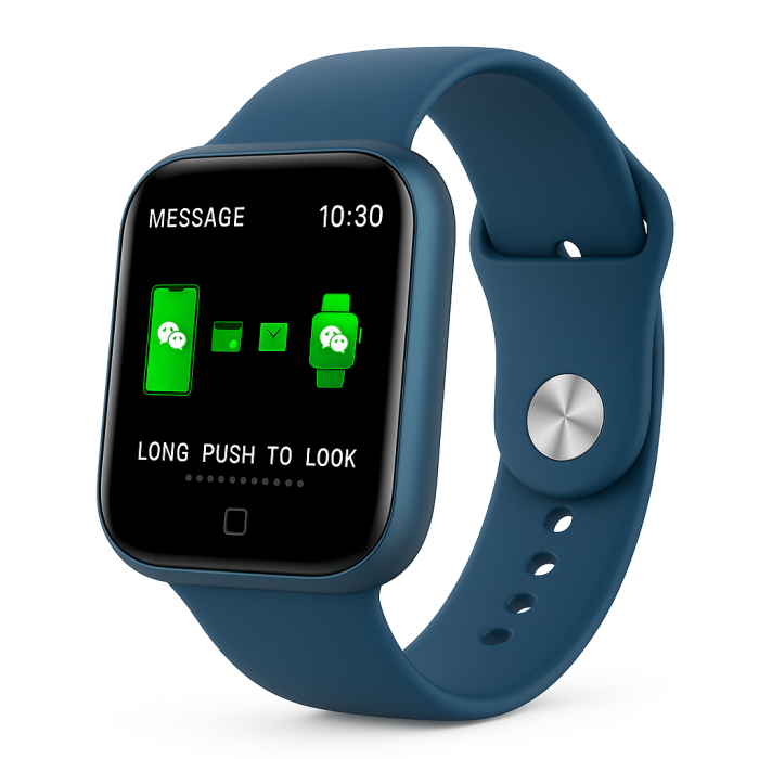 Smart Watch T80S, два браслети, температура тіла, тиск, оксиметр. Колір: синій